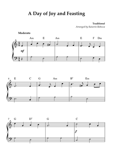 A Day of Joy and Feasting (arr. Kaiserin Rebecca)