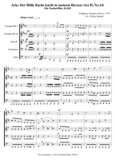 Der Hölle Rache kocht in meinem Herzen (arr. Fillipe Mendel)