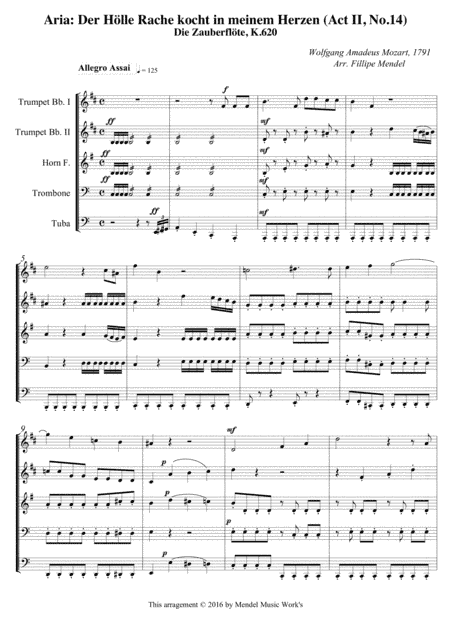 Der Hölle Rache kocht in meinem Herzen (arr. Fillipe Mendel)
