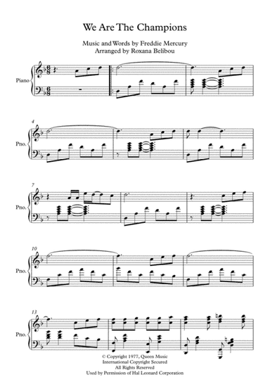 We Are The Champions (arr. Roxana Belibou)