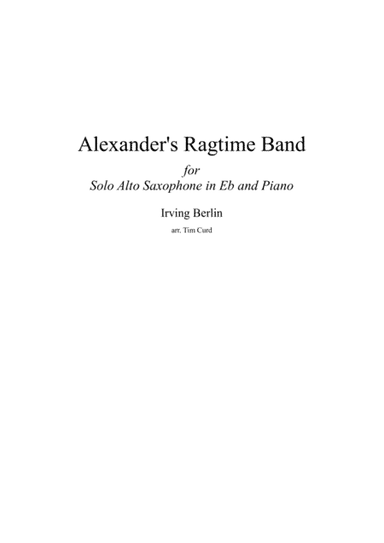 Alexander's Ragtime Band (arr. Tim Curd.)