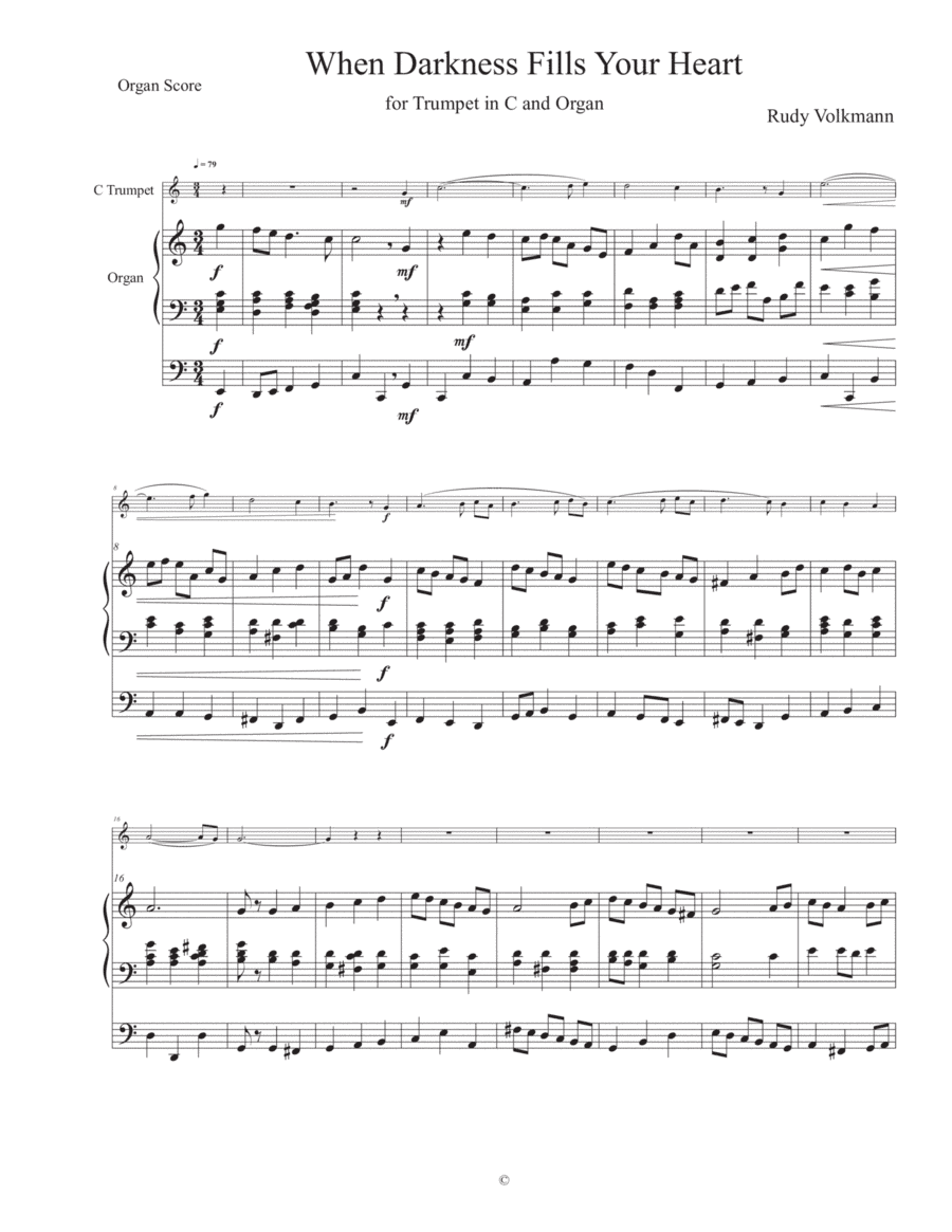 When Darkness Fills Your Heart - Processional for C Trumpet and Organ