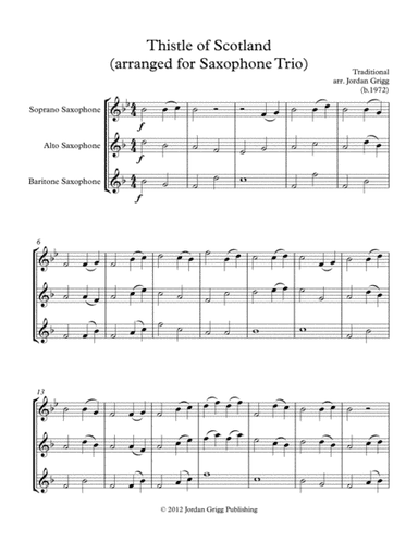 Thistle of Scotland (arranged for Saxophone Trio) (arr. Jordan Grigg)