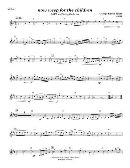 now weep for the children -1 Violin I