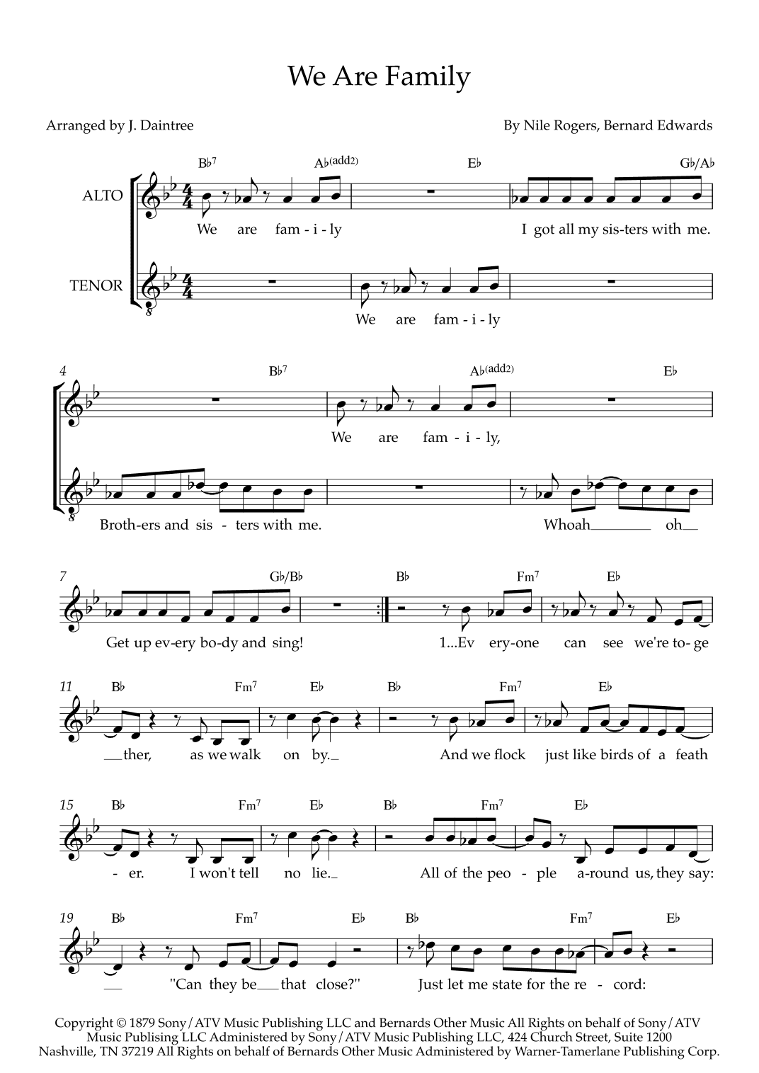 We Are Family (arr. J. Daintree)