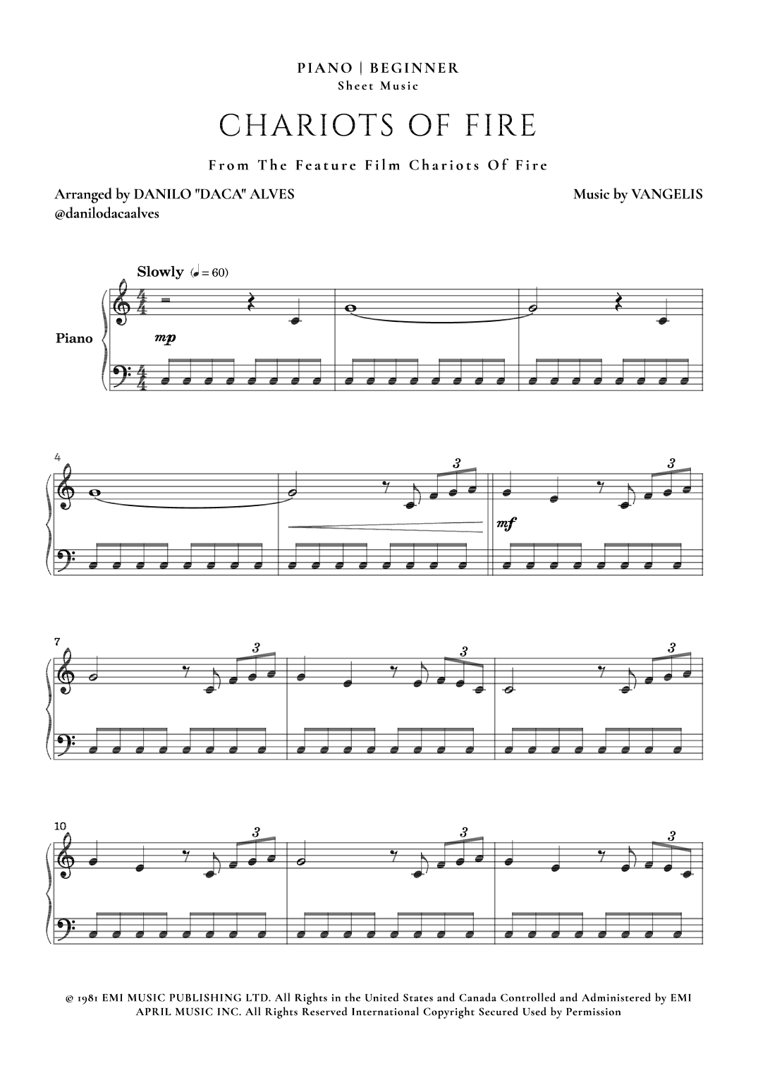 Chariots Of Fire (arr. Danilo "Daca" Alves)