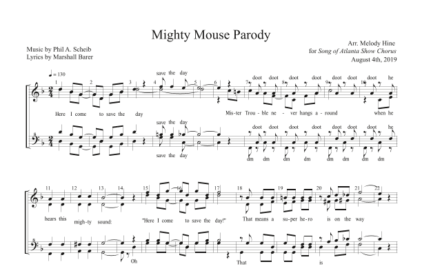 The Mighty Mouse Theme (here I Come To Save The Day) (arr. Melody Hine)
