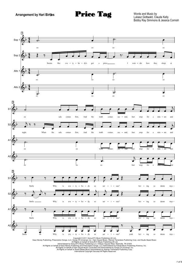 Price Tag (arr. Hari Birtles)