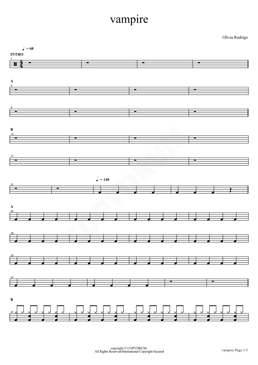 Vampire (arr. COPYDRUM)