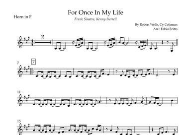 For Once In My Life (arr. Fabio Britto)