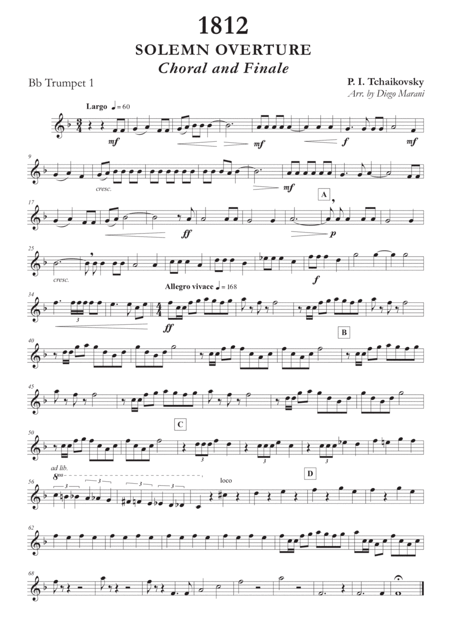 Choral and Finale from "1812 Overture" for Brass Quintet (arr. Diego Marani)