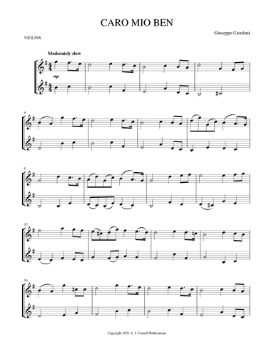Caro mio ben (arr. Mark Phillips)