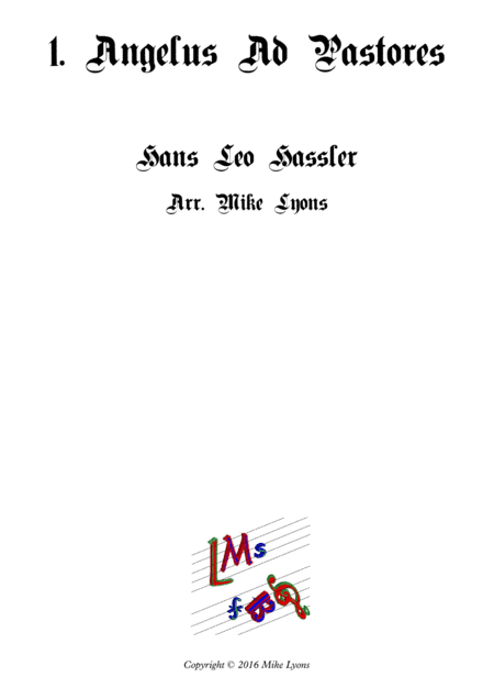 Angelus ad Pastores - Cantiones Sacrae (Brass quartet) (arr. Mike Lyons)