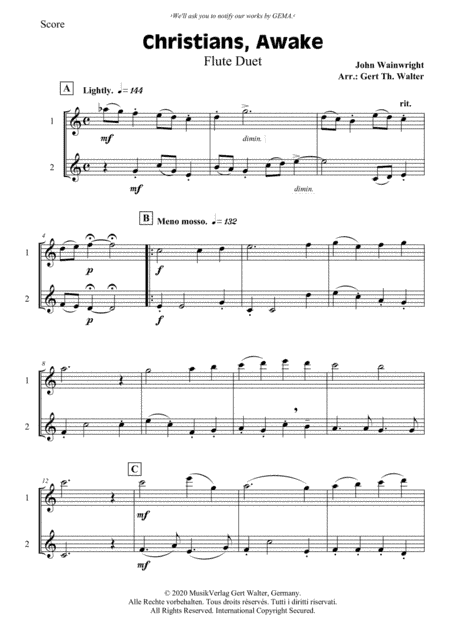 Christians, Awake, Salute The Happy Morn (arr. Gert Th. Walter)