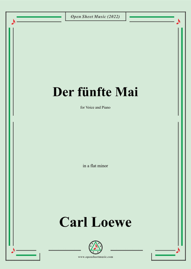 Loewe-Der fünfte Mai,in a flat minor,for Voice and Piano (arr. OSM Press)