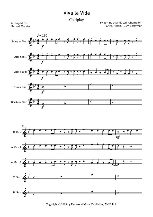 Viva La Vida (arr. Marival Moreira)