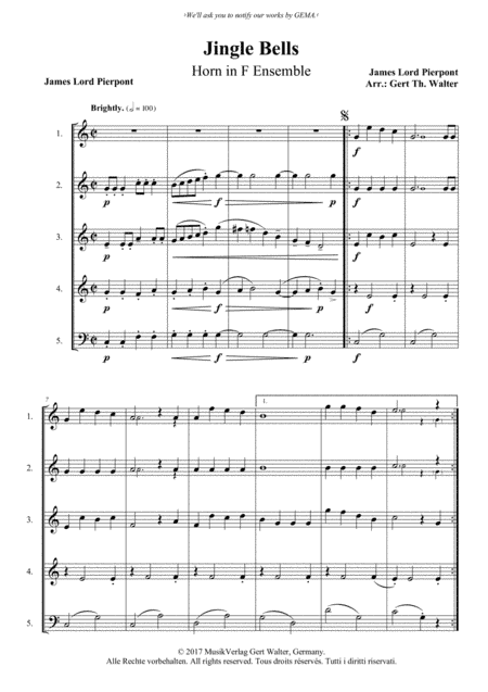 Jingle Bells (arr. Gert Th. Walter)