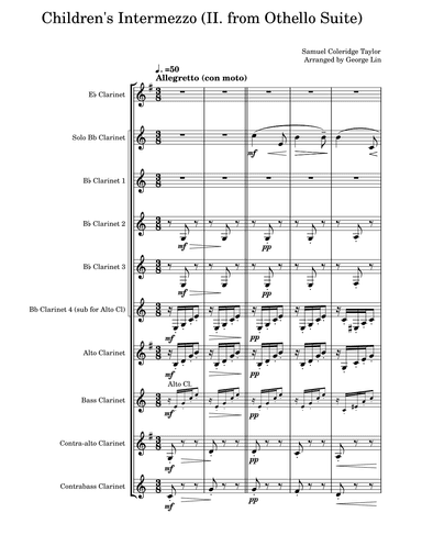 Childrens's Intermezzo (Mvt 2 from Samuel Coleridge-Taylor's Othello Suite) (arr. George Lin)