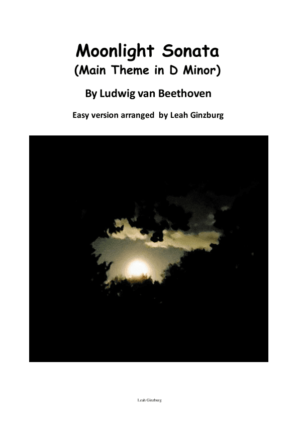Moonlight Sonata (Main Theme in D Minor) (arr. Leah Ginzburg)