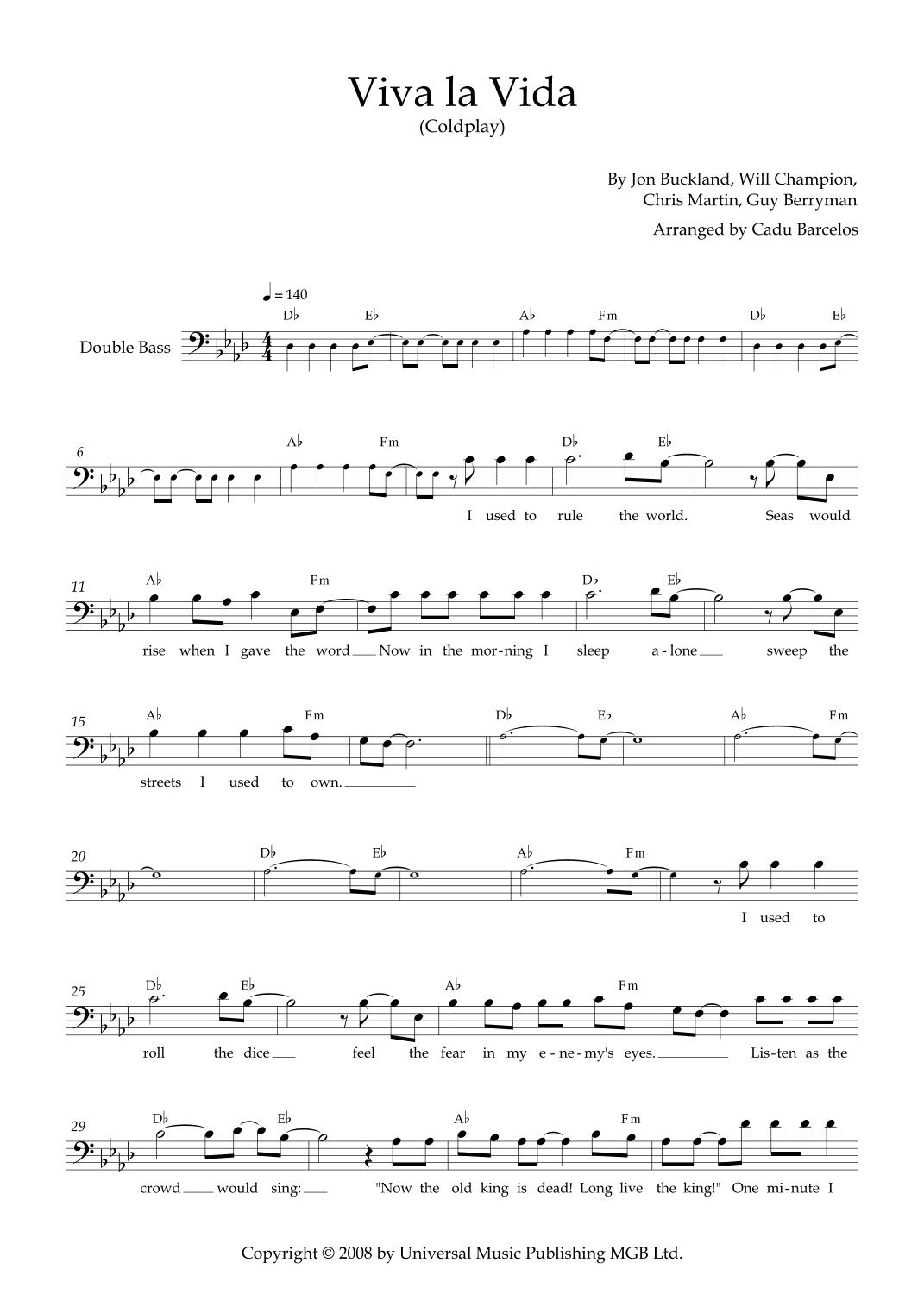 Viva La Vida (arr. Cadu Barcelos)