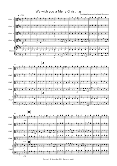 We wish you a Merry Christmas for Viola Quartet (arr. David Burndrett)