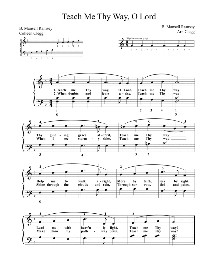 Teach Me Thy Way, O Lord (arr. Colleen Clegg)