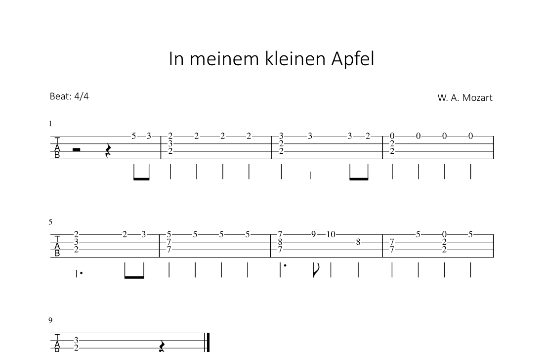 In meinem kleinen Apfel (arr. Bettina Schipp)