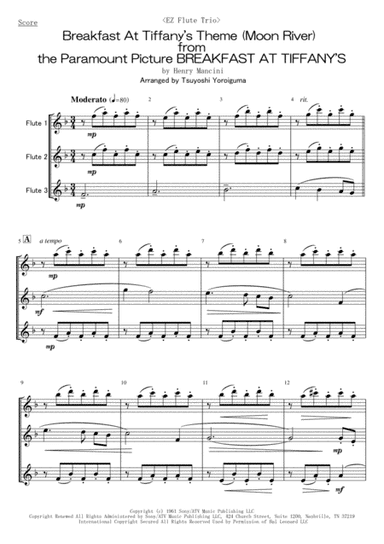 Breakfast At Tiffany's  Theme from the Paramount Picture BREAKFAST AT TIFFANY'S (arr. Tsuyoshi Yoroiguma)