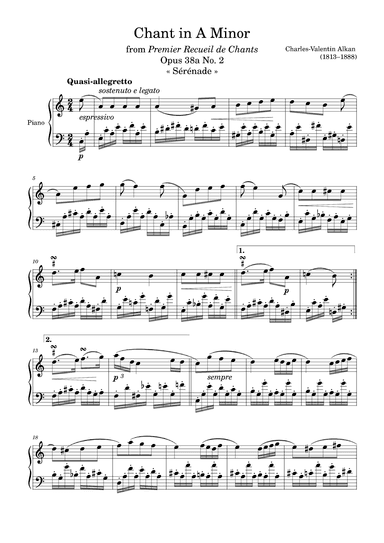 Chant Opus 38a No. 2 in E Major (arr. Zachary Corbett)