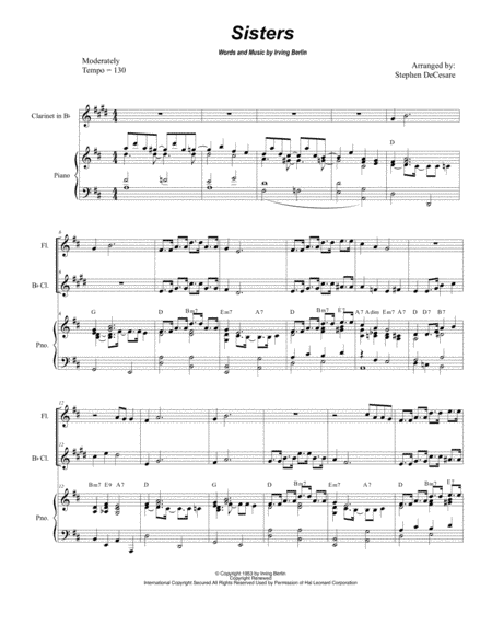 Sisters (arr. Stephen DeCesare)