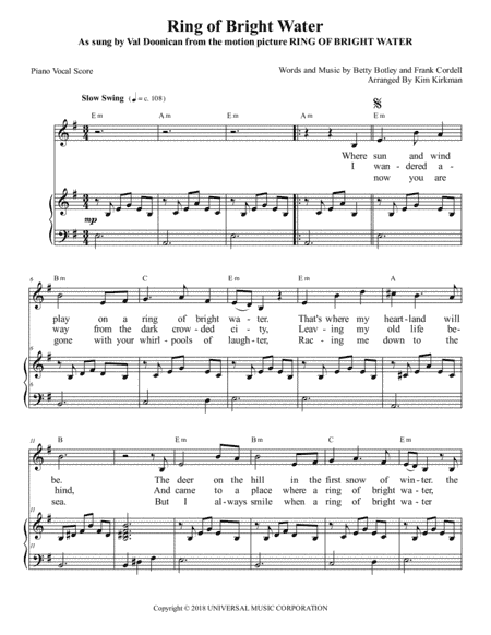 Ring Of Bright Water (arr. Kim Kirkman)