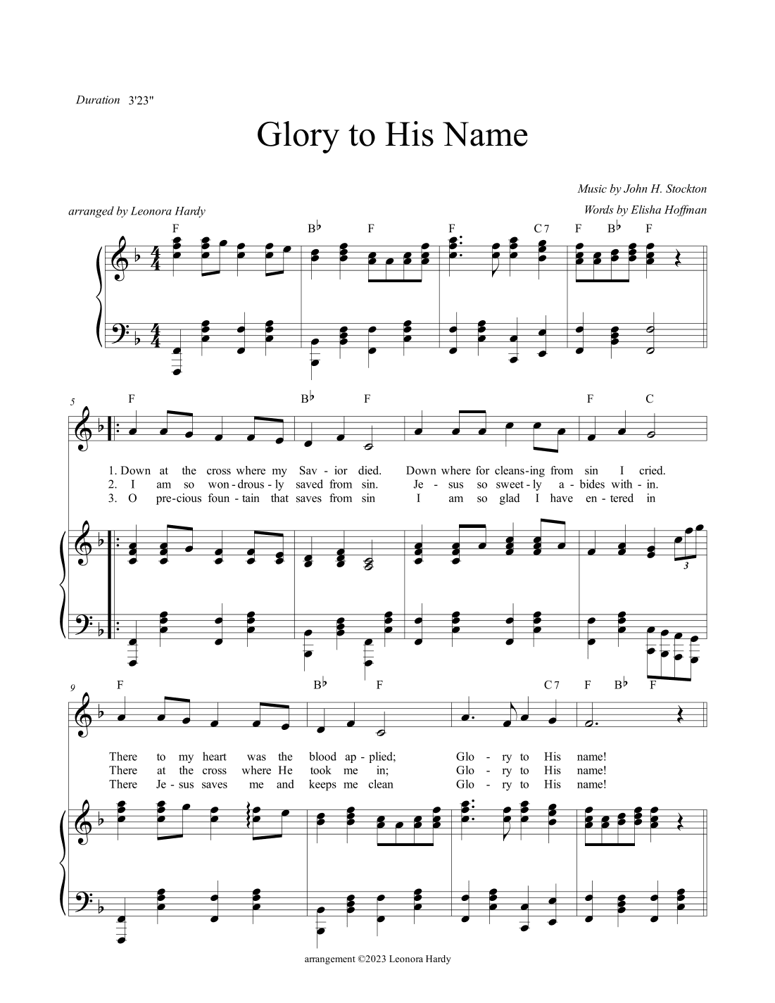 Glory to His Name! (Down at the Cross) (arr. Leonora Hardy)
