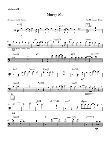 Marry Me (arr. K. Speck)