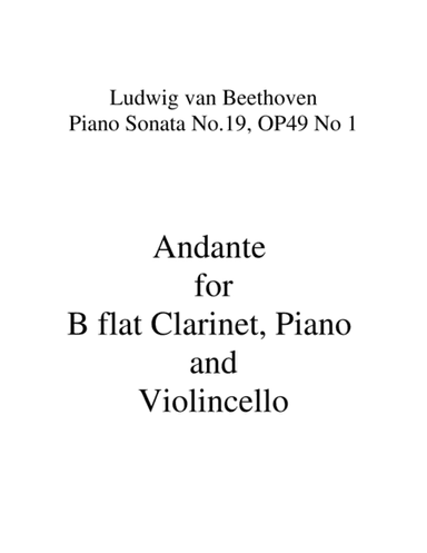 Andante from Beethoven s Piano Sonata Op49 No 1 (arr. Arthur V J Nunez)