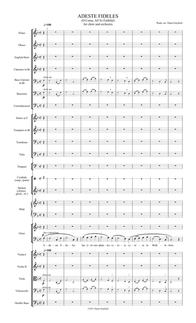 Adeste Fideles (O Come, All Ye Faithful) - for choir and orchestra (arr. Dana Graybeal)