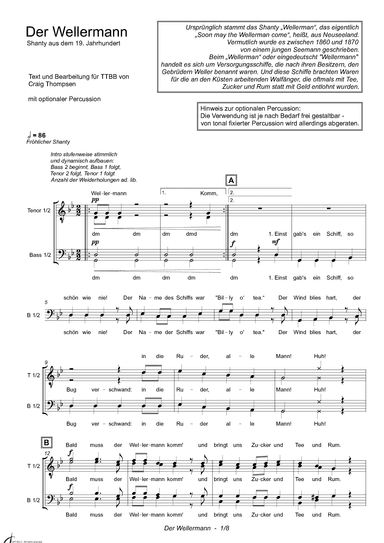 Der Wellerman - the wellerman in german (arr. Craig Thompsen)