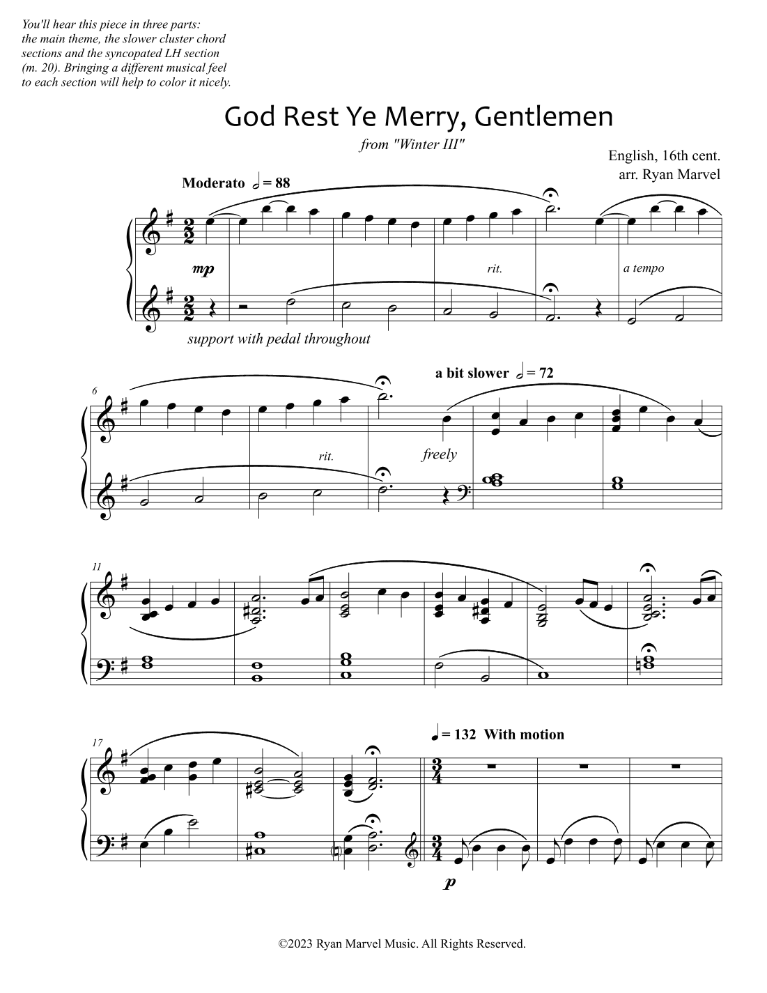 God Rest Ye Merry, Gentlemen (arr. Ryan Marvel)