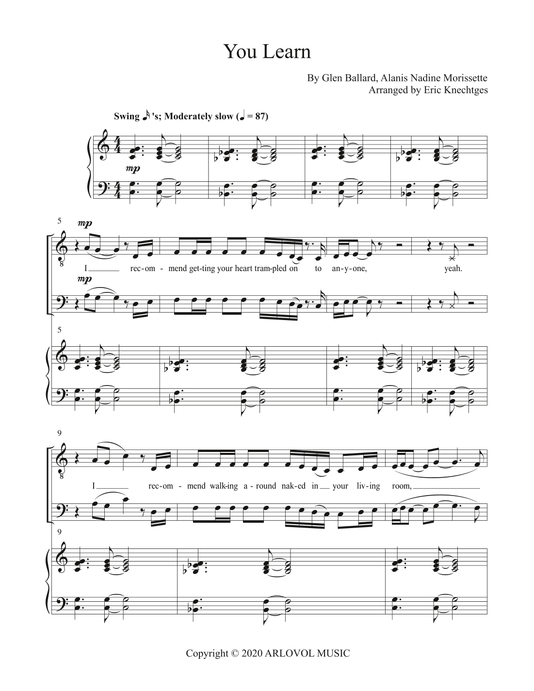 You Learn (broadway Version) (arr. Eric Knechtges)