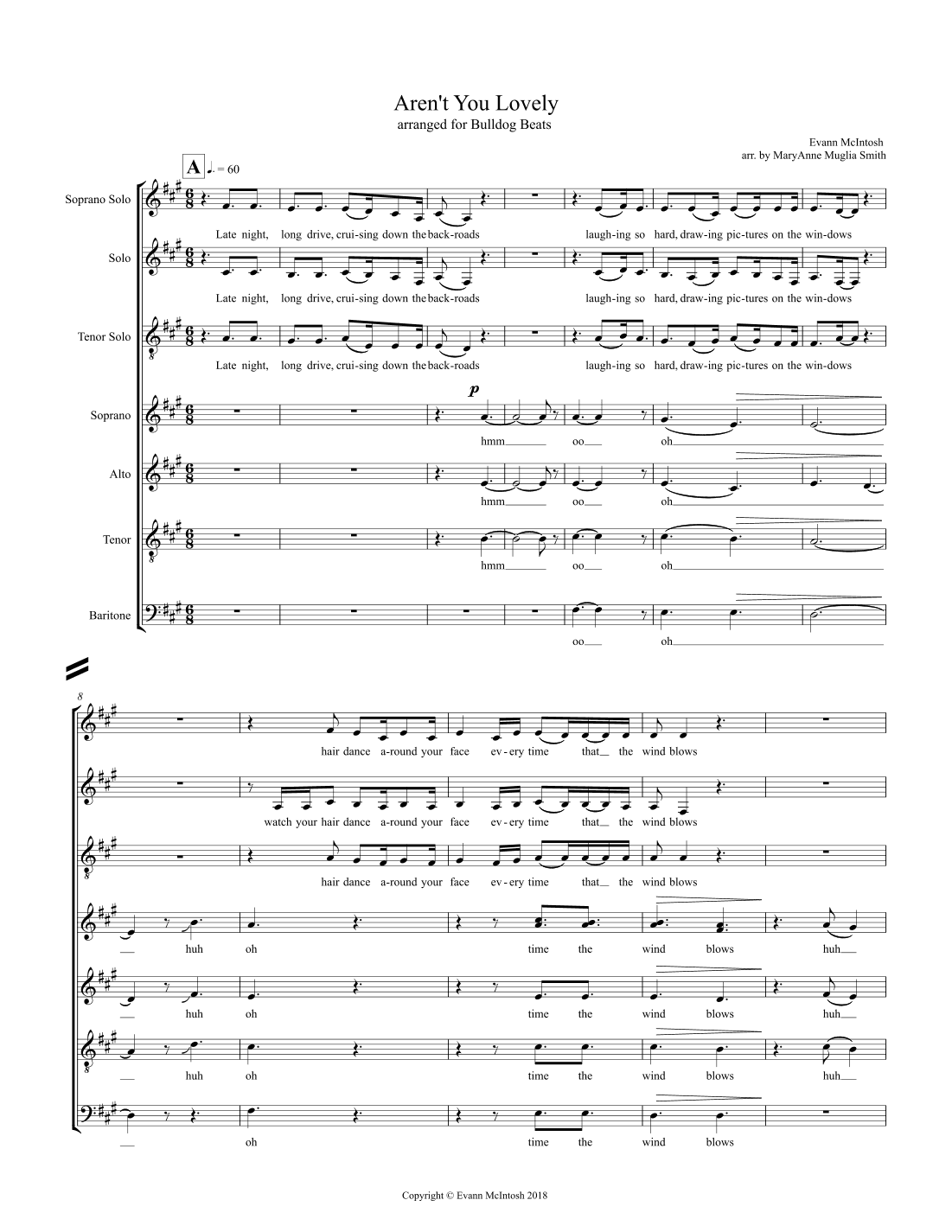 Aren't You Lovely (arr. MaryAnne Muglia)