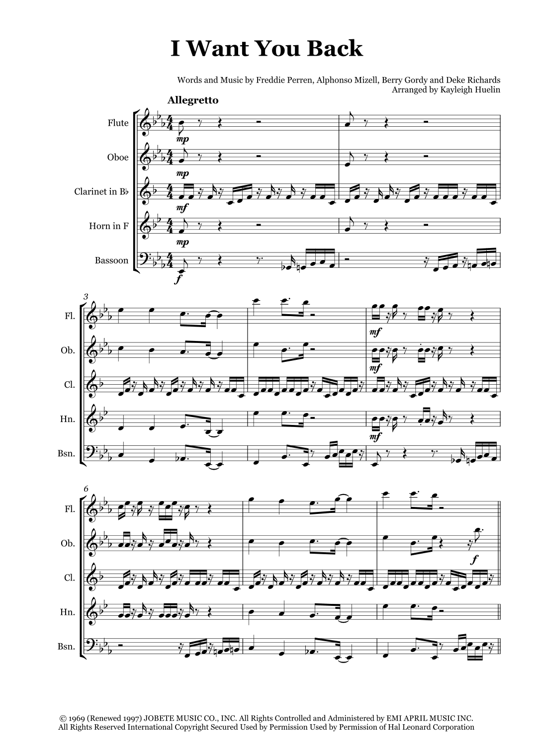 I Want You Back (arr. Kayleigh Huelin)