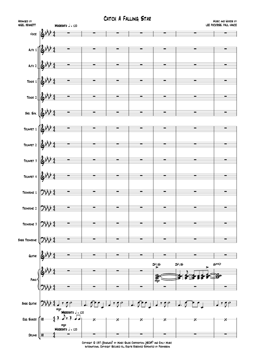 Catch A Falling Star (arr. Nigel Bennett)