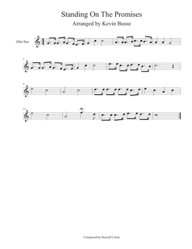 Standing On The Promises (Easy key of C) - Alto Sax (arr. Kevin Busse)