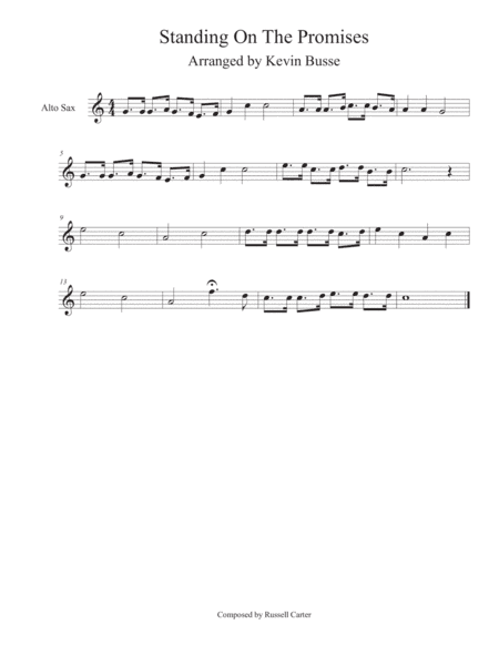 Standing On The Promises (Easy key of C) - Alto Sax (arr. Kevin Busse)