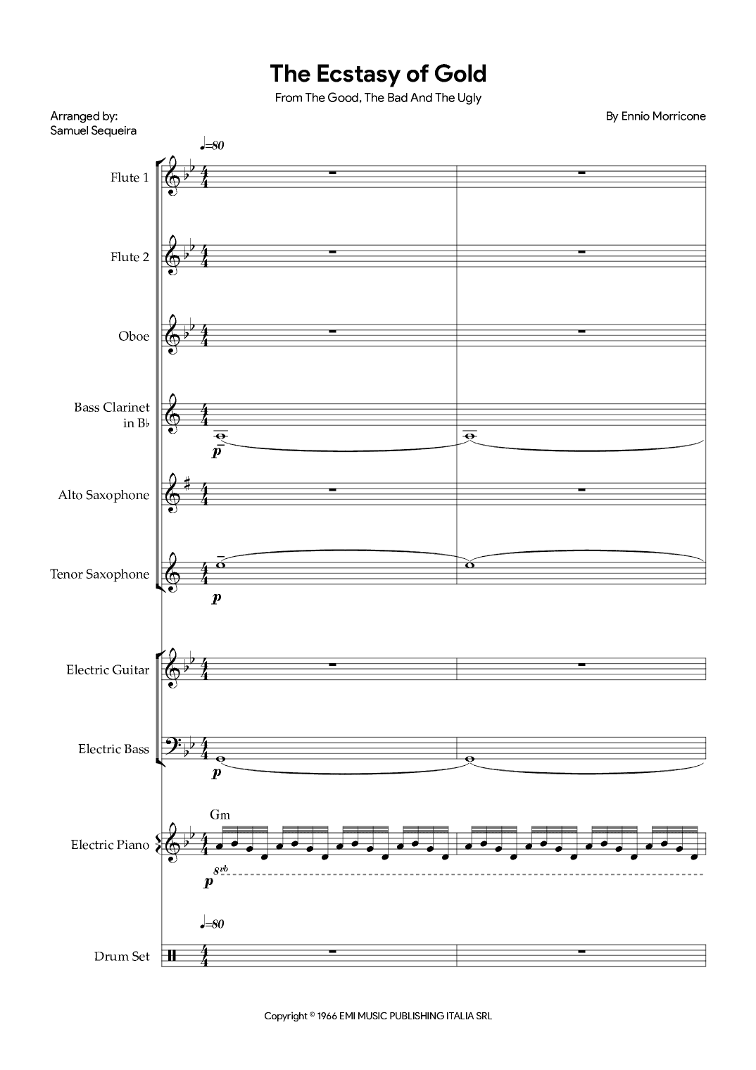 Ecstasy Of Gold (arr. Samuel Sequeira)