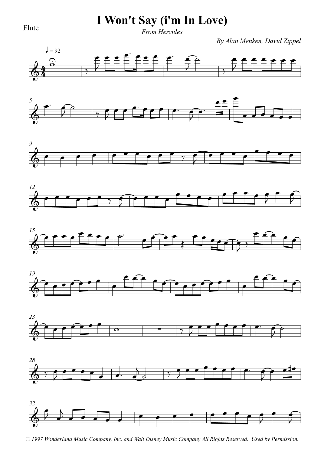 I Won't Say (i'm In Love) (arr. Wesley S. SIlva)