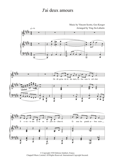 J'ai Deux Amours (arr. Ying Jin-Labutin)