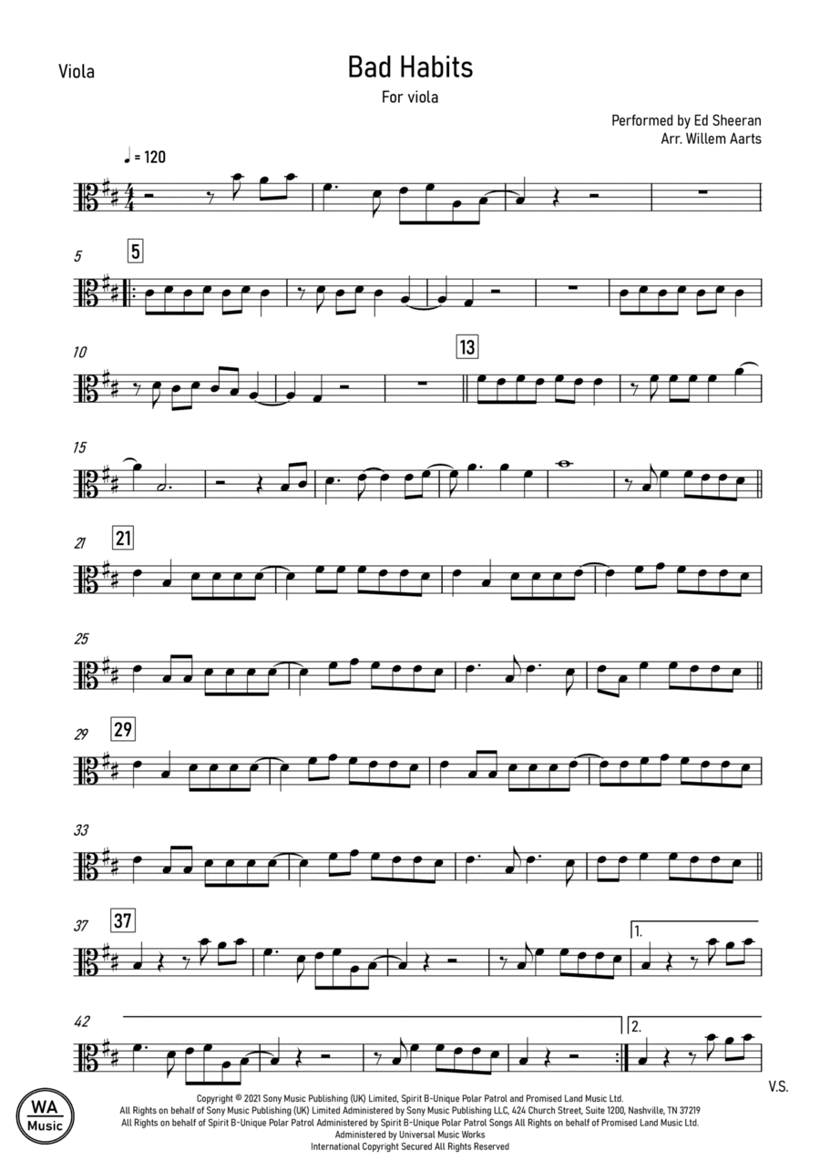 Bad Habits (arr. Willem Aarts)