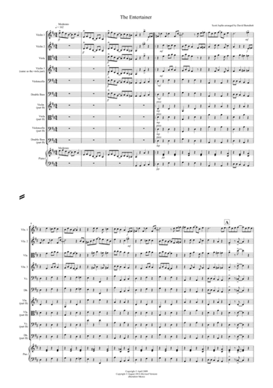The Entertainer for Beginner and Advanced String Orchestra (arr. David Burndrett)