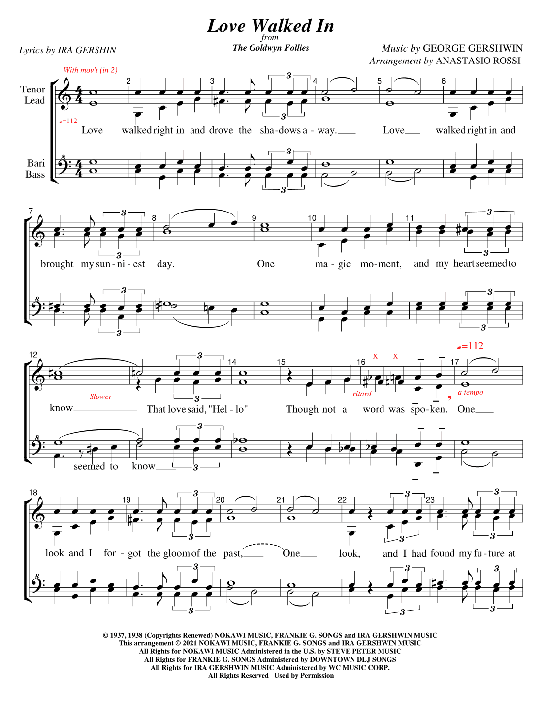 Love Walked In (arr. Anastasio Rossi)