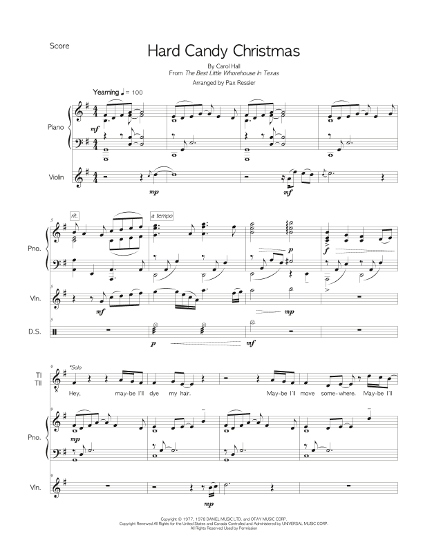 Hard Candy Christmas (arr. Pax Ressler)